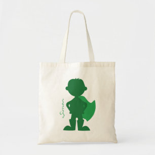 Tote Bag Vert personnalisé par silhouette de garçon de