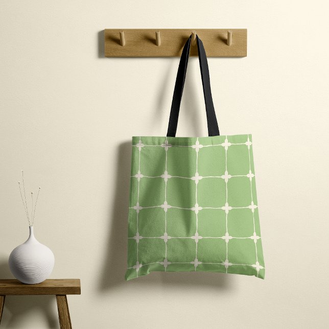 Tote Bag Vert Sauge Grille Naturelle (Créateur téléchargé)