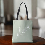 Tote Bag Vert Sauge Minimaliste Moderne Monogramme Élégant<br><div class="desc">Portez style et sophistication avec ce sac fourre-tout minimaliste vert sauge à monogramme — un essentiel moderne pour une utilisation quotidienne. Doté d'un design épuré et élégant avec vos initiales ou votre nom personnalisés, ce tote personnalisé est parfait pour les demoiselles d'honneur, l'emballage de petites entreprises, les cadeaux pour clients...</div>
