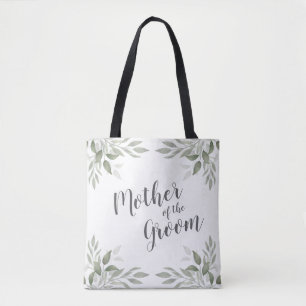 Tote Bag Vert sauge moderne de la mère du marié