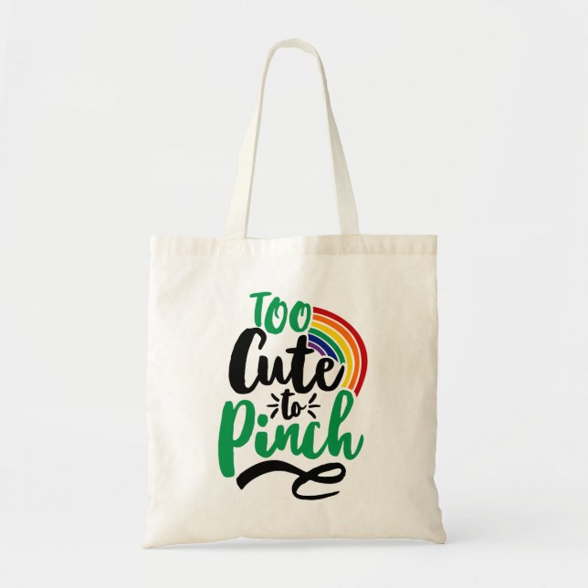 Tote Bag Vert trop mignon pour Pinch St. Patrick's Day Grap (Devant)