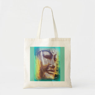 Tote Bag vert visage bouddha