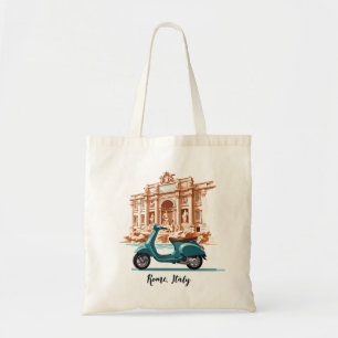 Tote Bag Vespa devant la fontaine de Trevi à Rome
