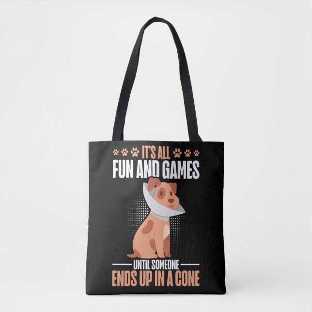 Tote Bag Vet Tech Chien Cone Humour vétérinaire (Devant)