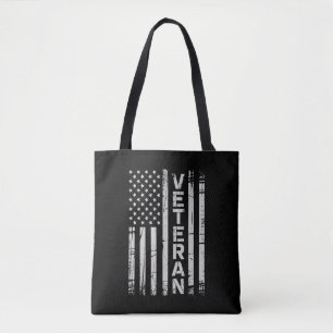 Tote Bag Vétéran Drapeau Américain Armée Américaine Patriot