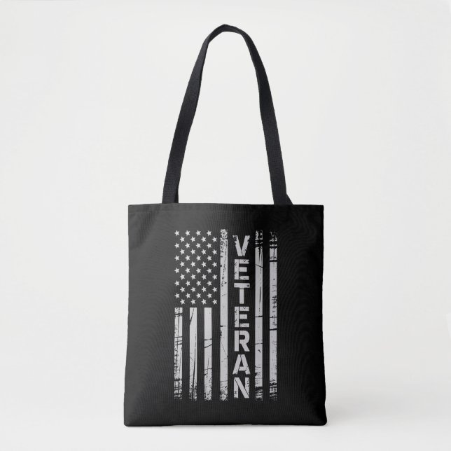 Tote Bag Veteran Patriotic U.S Army American Flag America (Devant)