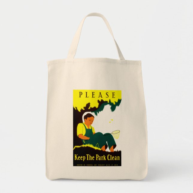 Tote Bag Veuillez garder le parc propre (Devant)