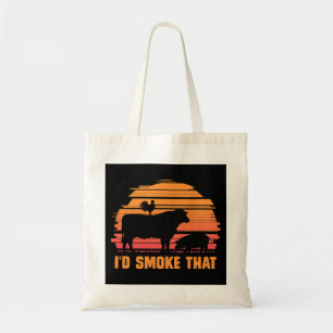 Tote Bag Viande Fumer Barbecue Chef Steak Grillades BBQ