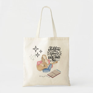 Tote Bag vibe de fille à la guitare
