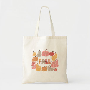 Tote Bag Vibes d'automne Citrouille rétro Coloré automne