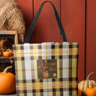 Tote Bag Vibes d'automne douces Thanksgiving tendance