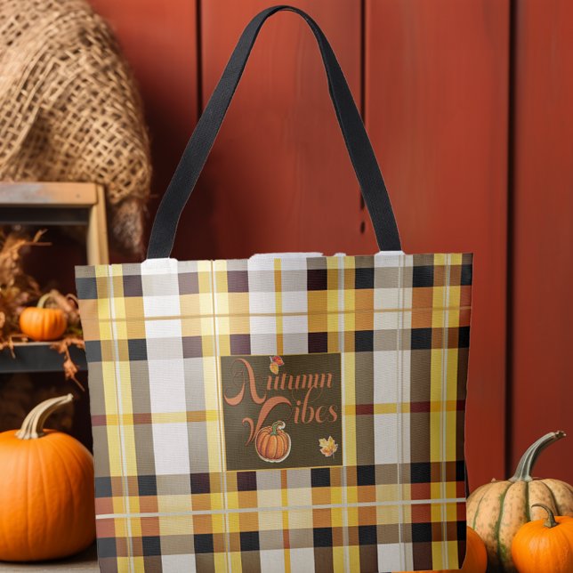Tote Bag Vibes d'automne douces Thanksgiving tendance (Chic and Stylish Autumn Vibes Tote)