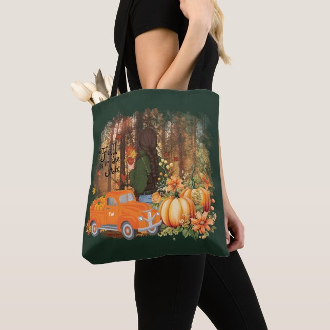 Tote Bag Vibes D'Automne, Une Voiture Chargée De Citrouille (De près)
