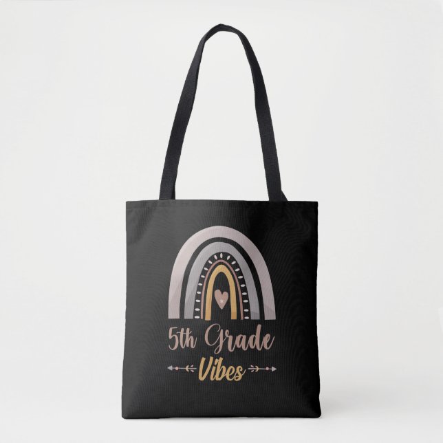 Tote Bag Vibes de 5e année Arc en ciel Cinquième année Reto (Devant)