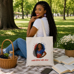 Tote Bag Vibes de Juneteenth en Rouge, Blanc et Bleu