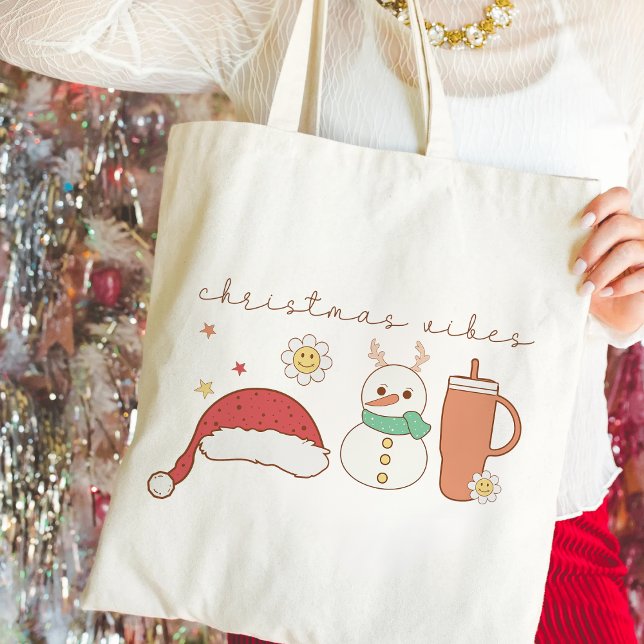 Tote Bag Vibes de Noël | Cute Festive (Christmas Vibes | Cute Festive Tote Bag
)