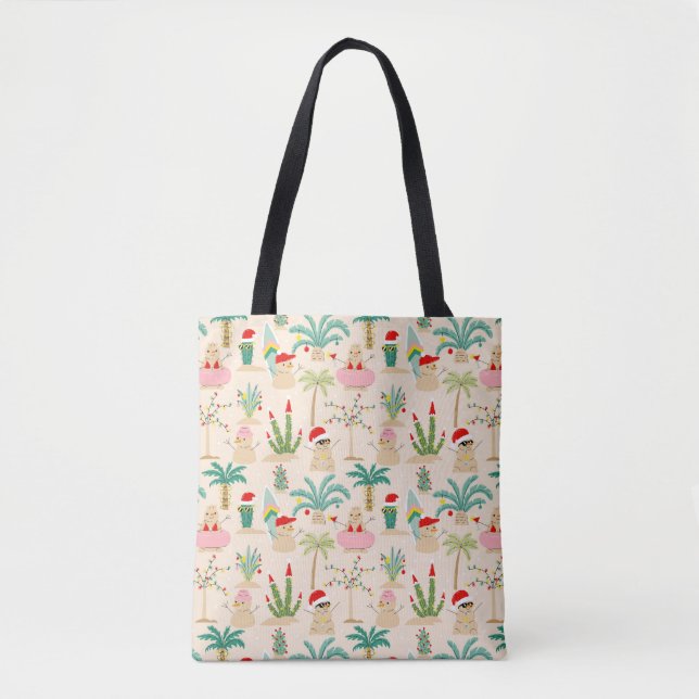 Tote Bag Vibes de vacances tropicales Motif de Noël (Devant)