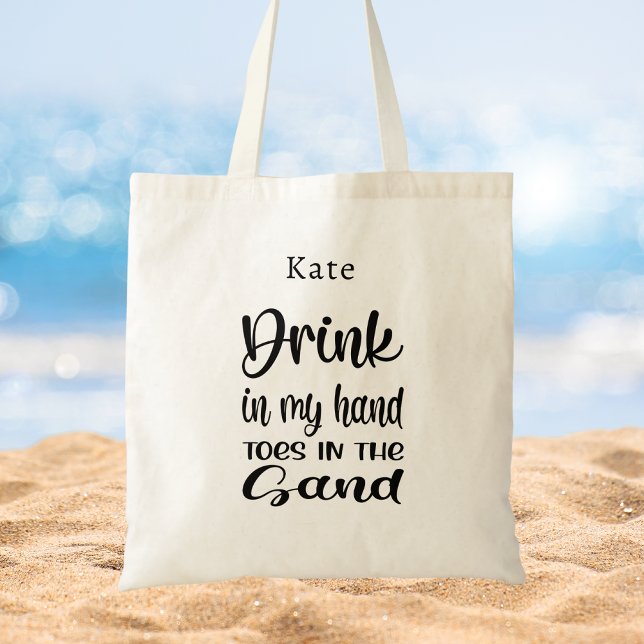 Tote Bag Vibes de week-end modernes noir et blanc élégants  (Créateur téléchargé)