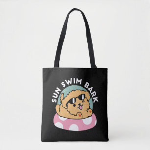 Tote Bag Vibes d'été Chien - Chiot flottant avec lunettes d