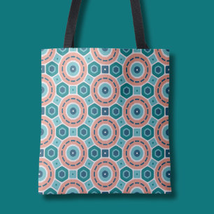 Tote Bag Vibes d'été méditerranéenne Motif géométrique
