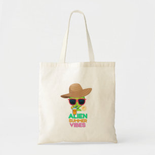 Tote Bag Vibes d'été rétro alien plage