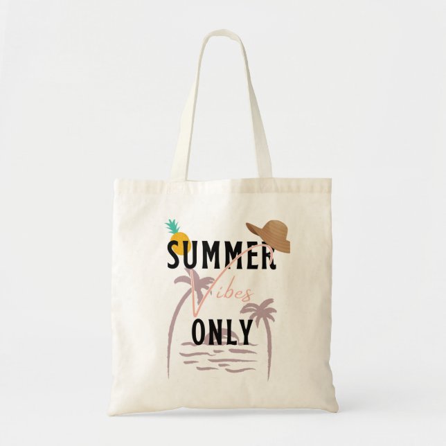 Tote Bag Vibes d'été seulement Plage (Devant)