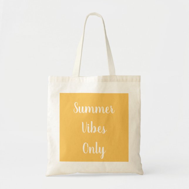 Tote Bag Vibes d'été Typographie Jaune (Devant)