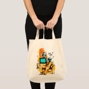 Tote Bag Vibes Disco Rétro Boule à Facettes Art des Années