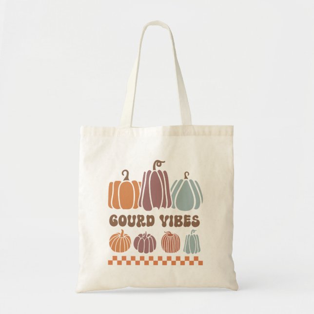 Tote Bag Vibes Gourdes Funny Citrouilles et gourmandes d'au (Devant)