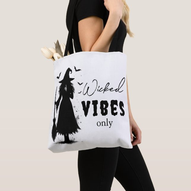 Tote Bag "Vibes perdues seulement" - Sorcière noire Hallowe (De près)