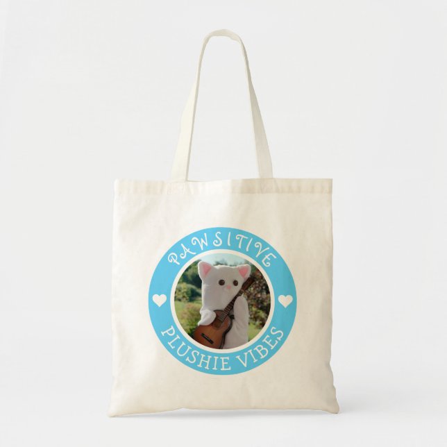 Tote Bag Vibes Plushie bleu Cute Kawaii (Devant)