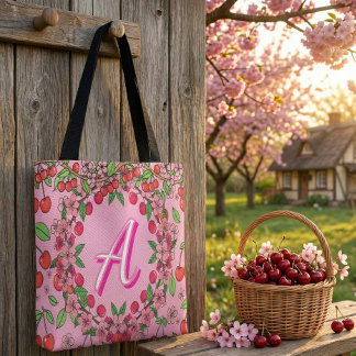 Tote Bag Vibes Rouges Cerise Kawaii - Esthétique Féminine M