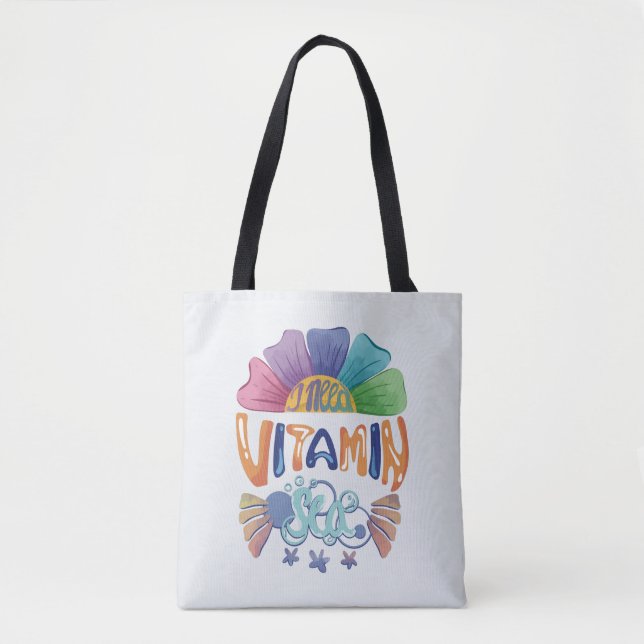 Tote Bag Vibrant arc-en-ciel à la main : J'ai besoin de la  (Devant)