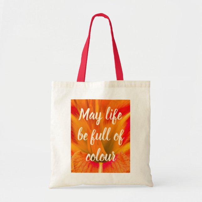Tote Bag Vibrant orange daylily macro elegant floral (Devant)