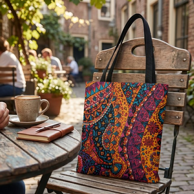 Tote Bag Vibrant Paisley Bohème (Créateur téléchargé)