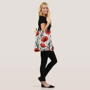 Tote Bag Vibrant Poppy Field Bold Floral