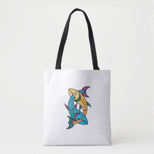 Tote Bag Vibrant Twin Fish (Devant)