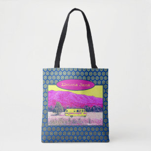 Tote Bag Vibrant Vintage Camper Van Travel