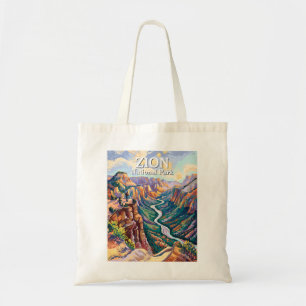 Tote Bag Vibrant Zion National Park Canyon Rivière Randonné