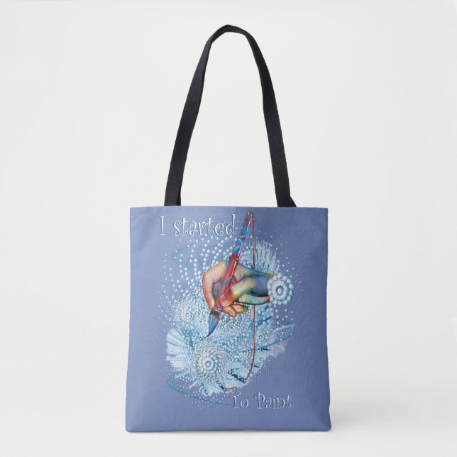 Tote Bag Vibration bleue Abstraite (Devant)