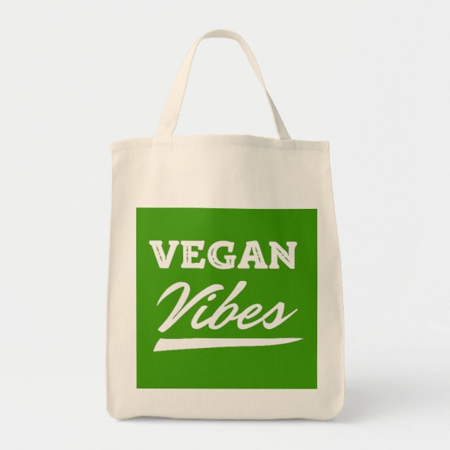 Tote Bag Vibrations Végétaliennes Végétariennes (Devant)