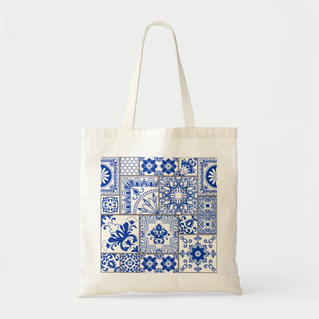Tote Bag Victorian Majolica : Patchwork Tile Motif. (Devant)