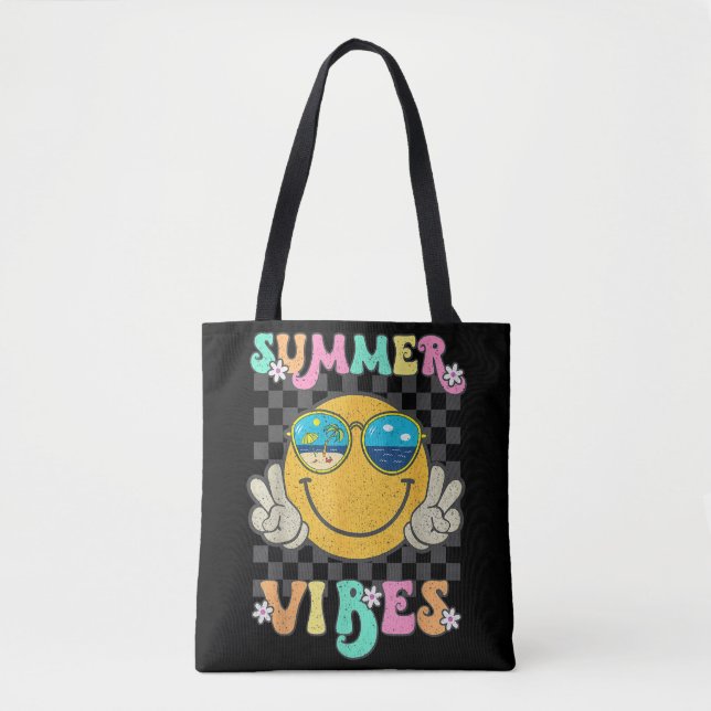 Tote Bag Vidéos d'été Super rétro Smile Face Bonjour été (Devant)
