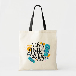 Tote Bag Vie amusante de tongs en art de mots