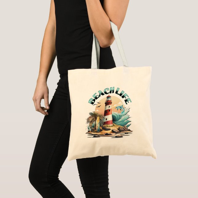 Tote Bag Vie de plage personnalisée (Devant (produit))