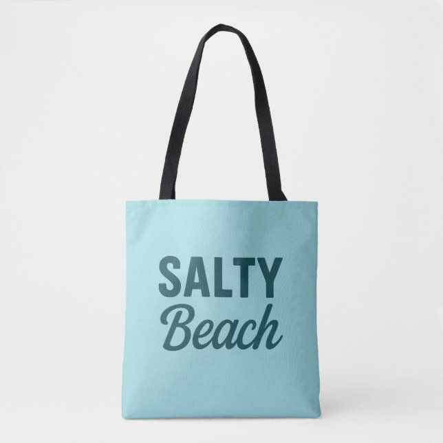 Tote Bag Vie de plage salée | Impression graphique bleu sar (Devant)