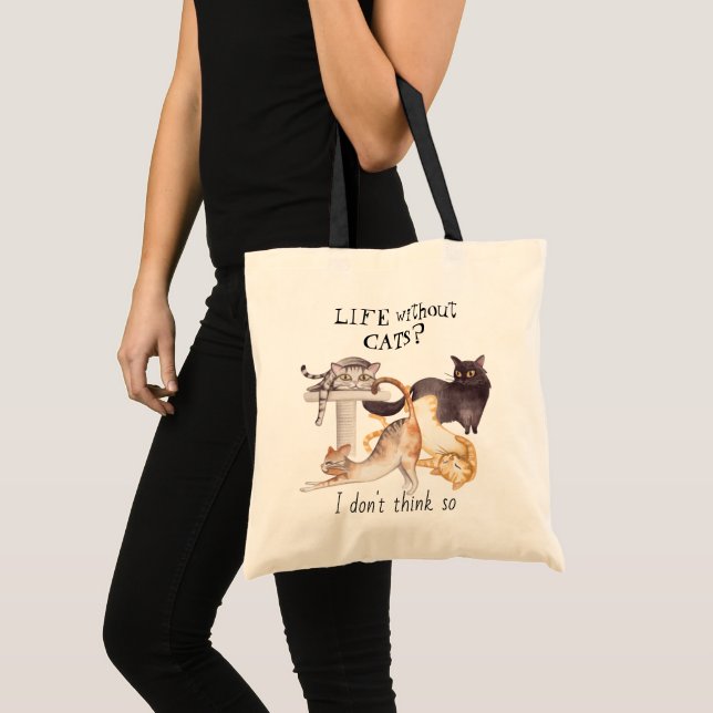 Tote Bag Vie mignonne sans chats (Devant (produit))