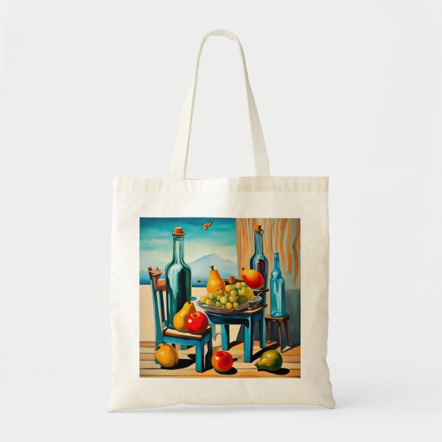 Tote Bag Vie morte avec bouteilles 6 (Devant)