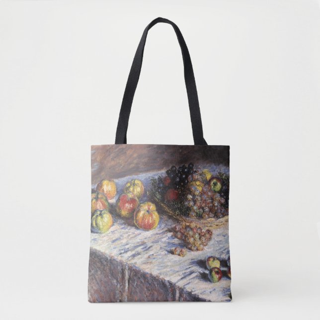Tote Bag Vie morte avec pommes et raisins par Claude Monet (Devant)