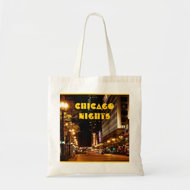 Tote Bag vie nocturne de Chicago (Devant)